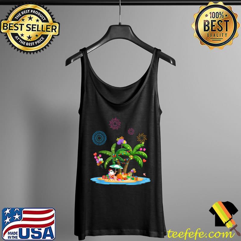 Top Decorated Christmas Palm Tree Tropical Xmas Coconut Lights T Shirt Tank Top Top Decorated Christmas Palm Tree Tropical Xmas Coconut Lights T Shirt Tank Top