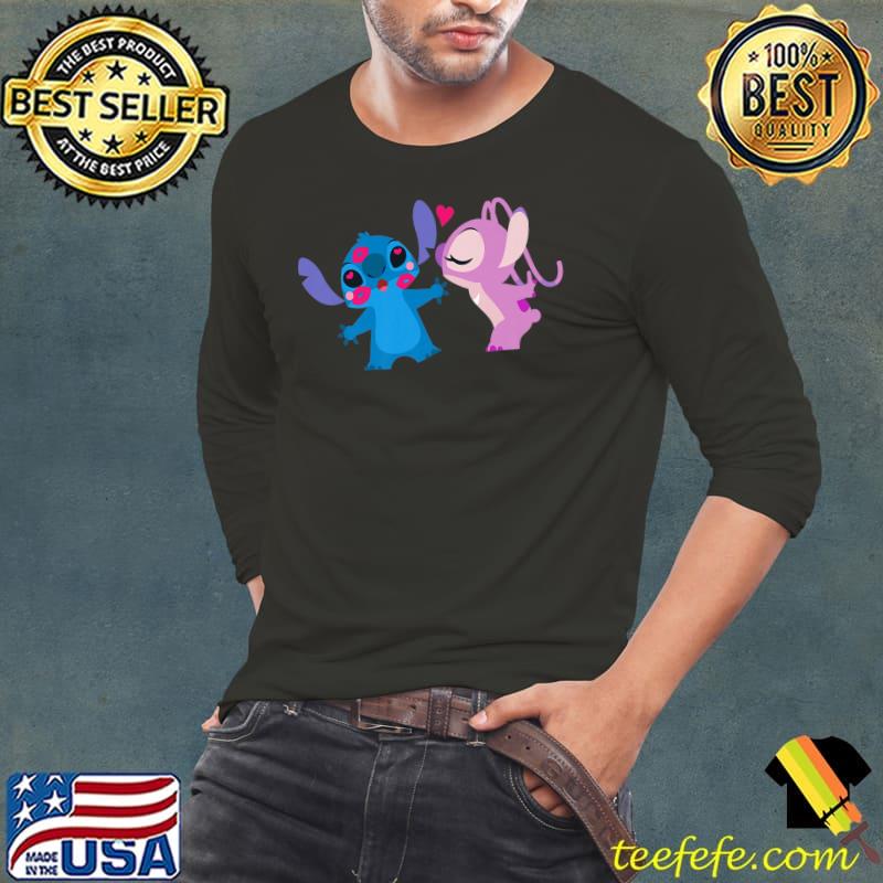 Top Disney Stitch and Angel Valentine’s Day Kisses Premium T-Shirt Long Sleeve Tee Top Disney Stitch and Angel Valentine’s Day Kisses Premium T-Shirt Long Sleeve Tee