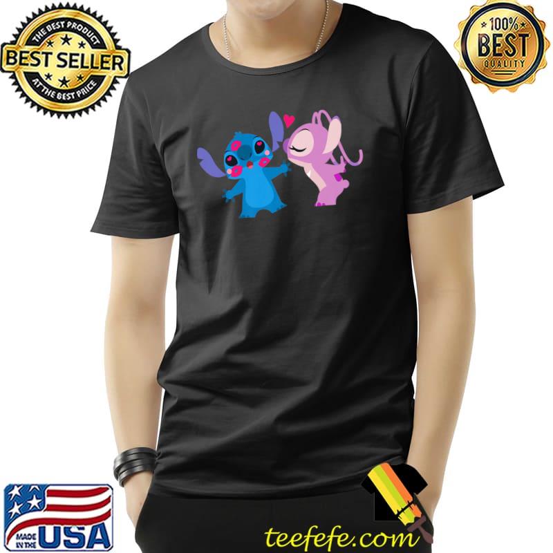 Top Disney Stitch and Angel Valentine’s Day Kisses Premium T-Shirt Unisex Top Disney Stitch and Angel Valentine’s Day Kisses Premium T-Shirt Unisex