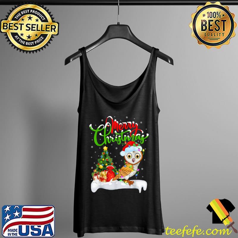 Top Funny Barn Owl Bird Lover Xmas Lighting Barn Owl Christmas T Shirt Tank Top Top Funny Barn Owl Bird Lover Xmas Lighting Barn Owl Christmas T Shirt Tank Top