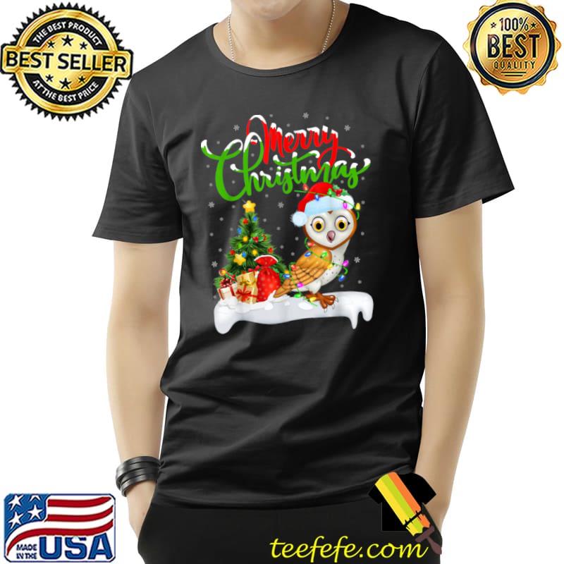 Top Funny Barn Owl Bird Lover Xmas Lighting Barn Owl Christmas T Shirt Unisex Top Funny Barn Owl Bird Lover Xmas Lighting Barn Owl Christmas T Shirt Unisex