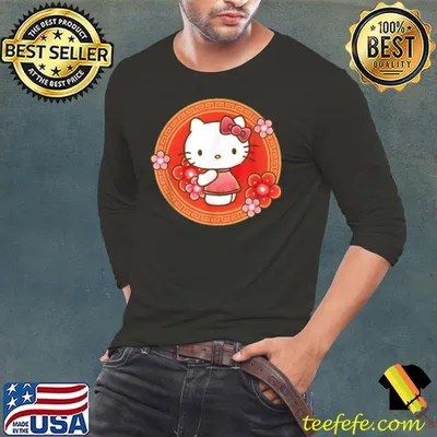 Top Hello Kitty Lunar New Year Flowers T Shirt