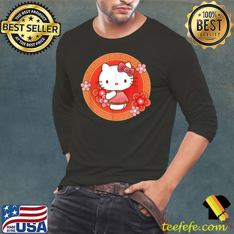 Top Hello Kitty Lunar New Year Flowers T Shirt