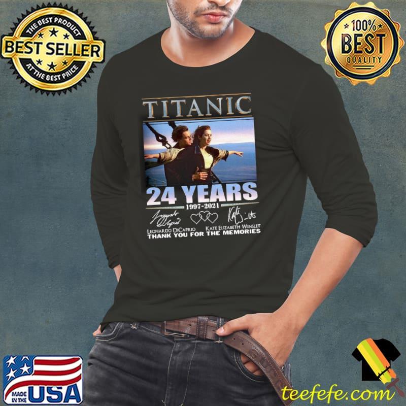 Top Hot Titanic 24 Years 1997 2021 Thank You For The Memories Signatures Shirt Long Sleeve Tee Top Hot Titanic 24 Years 1997 2021 Thank You For The Memories Signatures Shirt Long Sleeve Tee