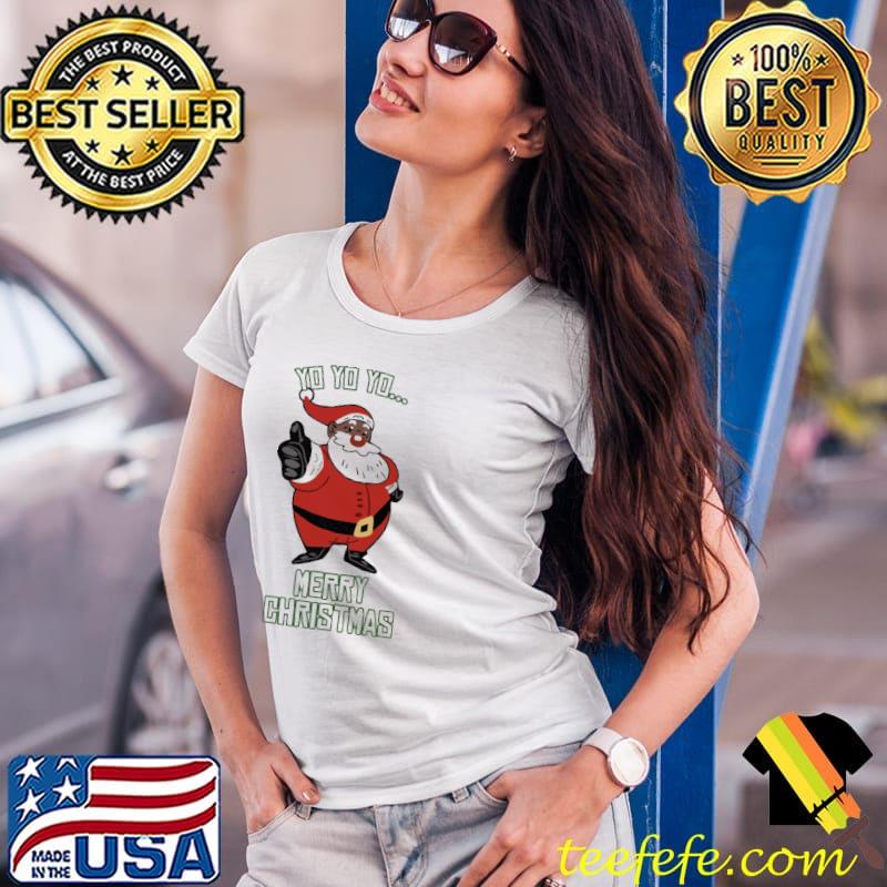 Top jolly Black Santa Claus Merry Christmas Shirt Ladies Tee Top jolly Black Santa Claus Merry Christmas Shirt Ladies Tee