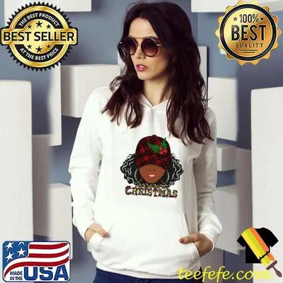 Top just A Girl Who Loves Christmas Black African American Santa Shirt