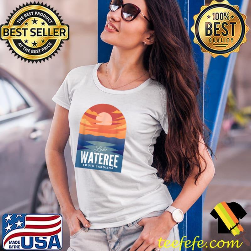 Top Lake Wateree SC Retro Sunset T-Shirt Ladies Tee Top Lake Wateree SC Retro Sunset T-Shirt Ladies Tee