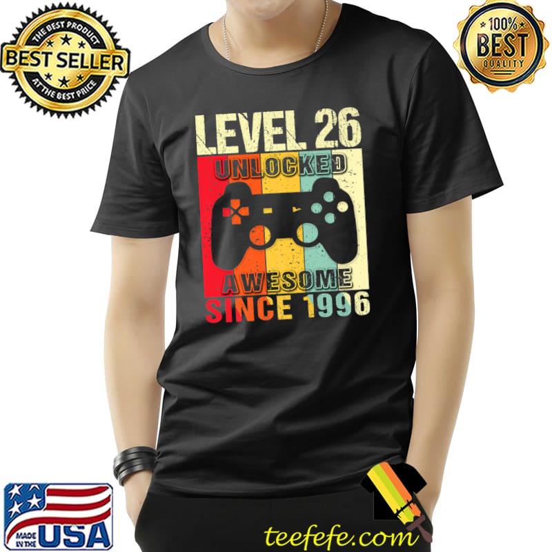Top Level 26 Unlocked 26th Birthday Gamer Awesome Since 1996 Premium T-Shirt Unisex Top Level 26 Unlocked 26th Birthday Gamer Awesome Since 1996 Premium T-Shirt Unisex