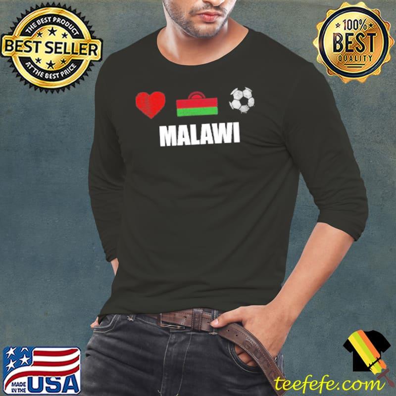 Top malawi Soccer Jersey Heart Flag Ball Shirt