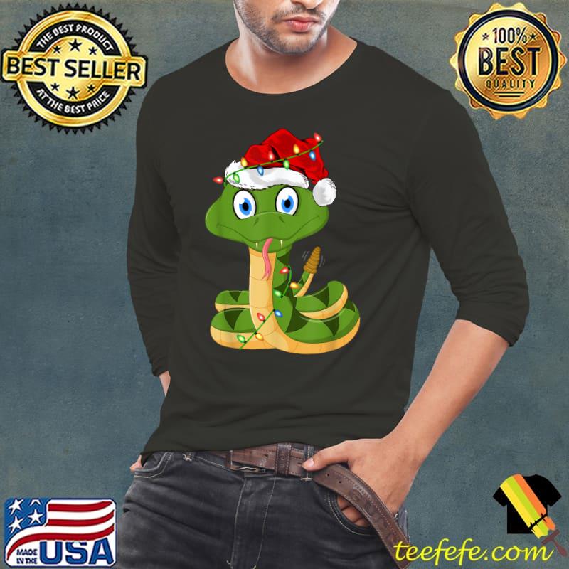 Top Rattlesnake Lover Xmas Santa Hat Rattlesnake Christmas T-Shirt Long Sleeve Tee Top Rattlesnake Lover Xmas Santa Hat Rattlesnake Christmas T-Shirt Long Sleeve Tee