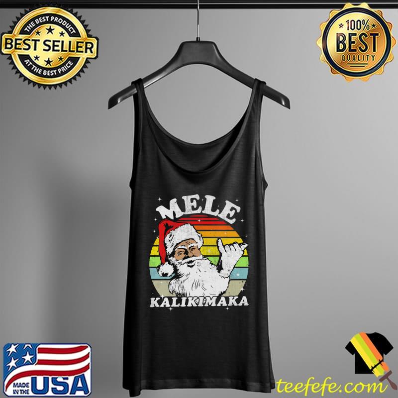 Top Retro Christmas Mele Kalikimaka Santa Shaka Hawaii Premium T-Shirt Tank Top Top Retro Christmas Mele Kalikimaka Santa Shaka Hawaii Premium T-Shirt Tank Top