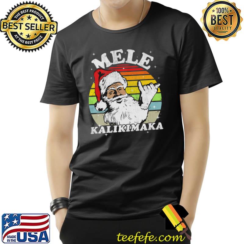 Top Retro Christmas Mele Kalikimaka Santa Shaka Hawaii Premium T-Shirt Unisex Top Retro Christmas Mele Kalikimaka Santa Shaka Hawaii Premium T-Shirt Unisex