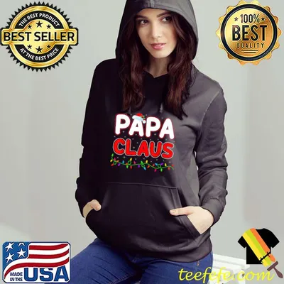 Top santa Xmas Lighting Family Matching Papa Claus Christmas T-Shirt