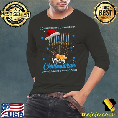Ugly Christmas Sweater Merry Chrismukkah Santa Hanukkah Xmas T Shirt