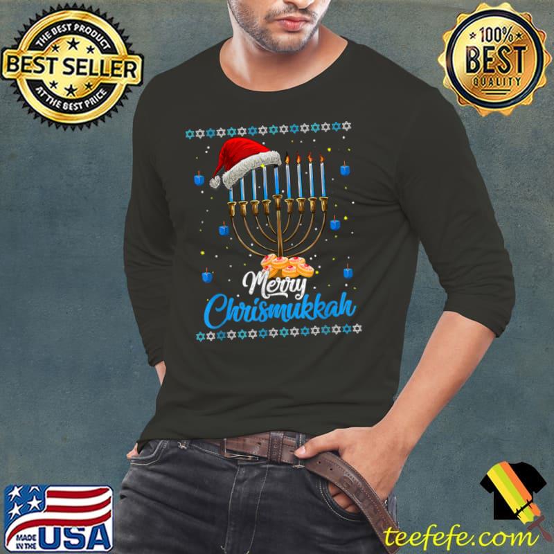 Ugly Christmas Sweater Merry Chrismukkah Santa Hanukkah Xmas T Shirt