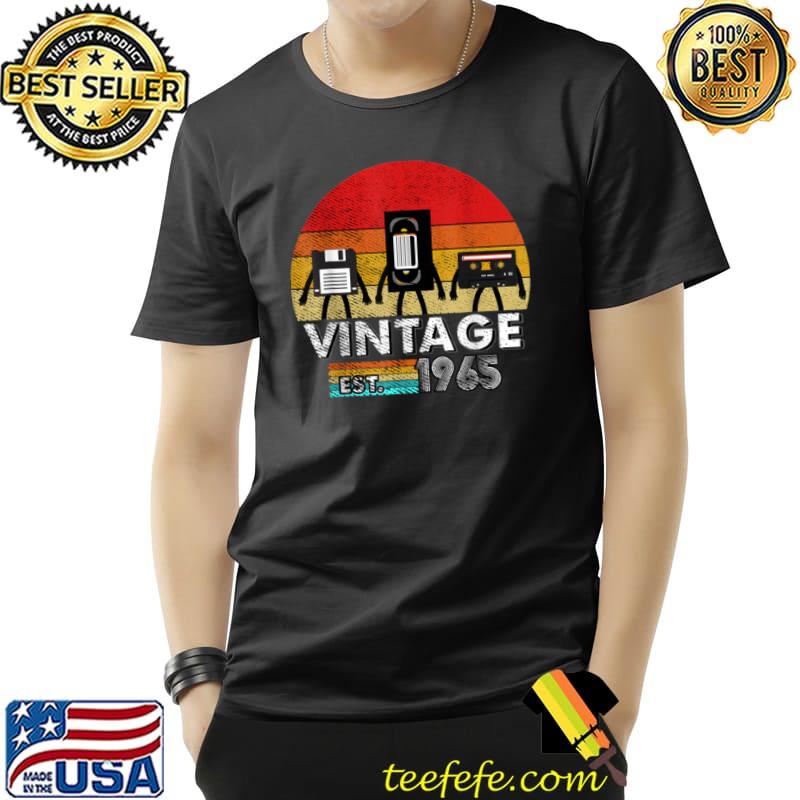 Vintage 1965 Floppy Disk VHS Cassette Tape 80s 90s birthday T Shirt Unisex Vintage 1965 Floppy Disk VHS Cassette Tape 80s 90s birthday T Shirt Unisex