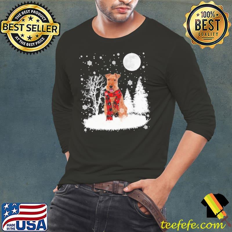 Welsh Terrier Winter Dog Snowy Night Christmas Shirt Long Sleeve Tee Welsh Terrier Winter Dog Snowy Night Christmas Shirt Long Sleeve Tee