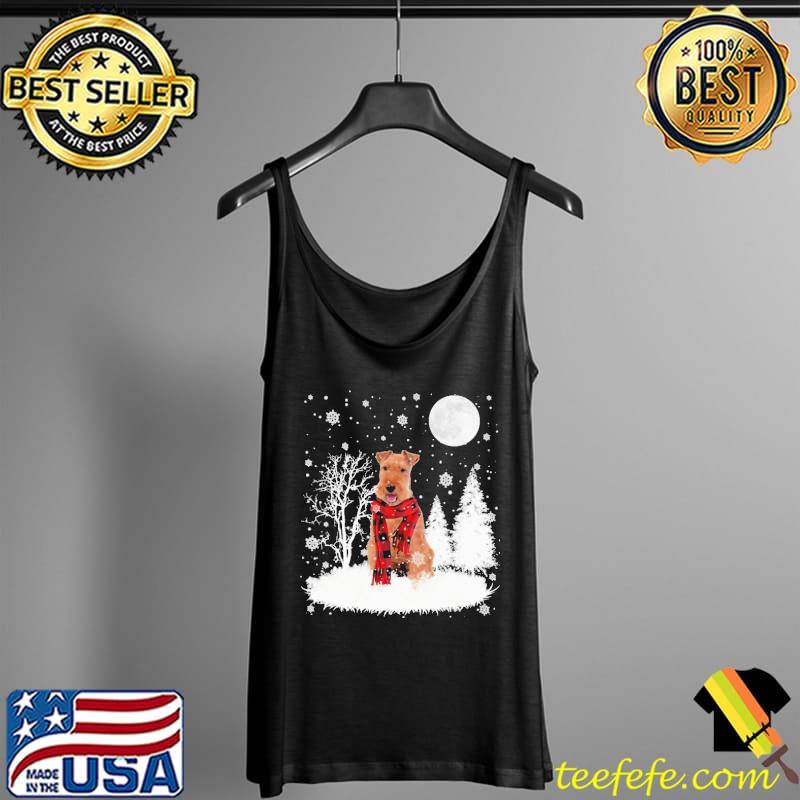 Welsh Terrier Winter Dog Snowy Night Christmas Shirt Tank Top Welsh Terrier Winter Dog Snowy Night Christmas Shirt Tank Top