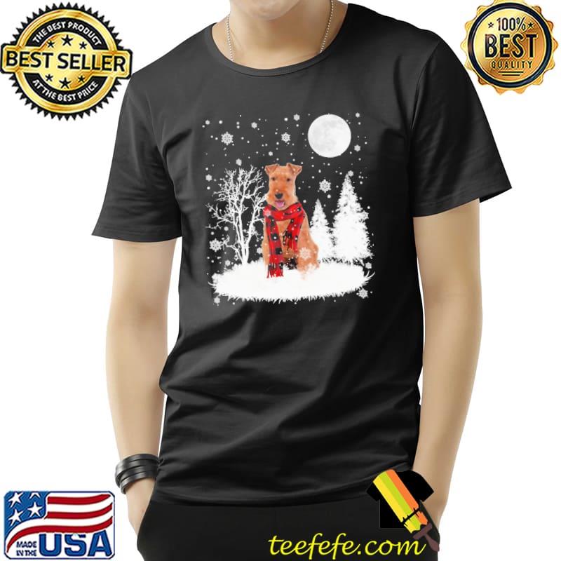 Welsh Terrier Winter Dog Snowy Night Christmas Shirt Unisex Welsh Terrier Winter Dog Snowy Night Christmas Shirt Unisex