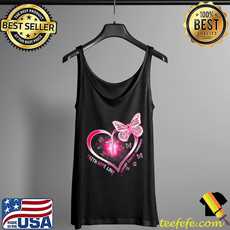 Womens Breast Cancer Awareness Heart Cross Butterfly Gift Survivor T Shirt Tank Top Womens Breast Cancer Awareness Heart Cross Butterfly Gift Survivor T Shirt Tank Top