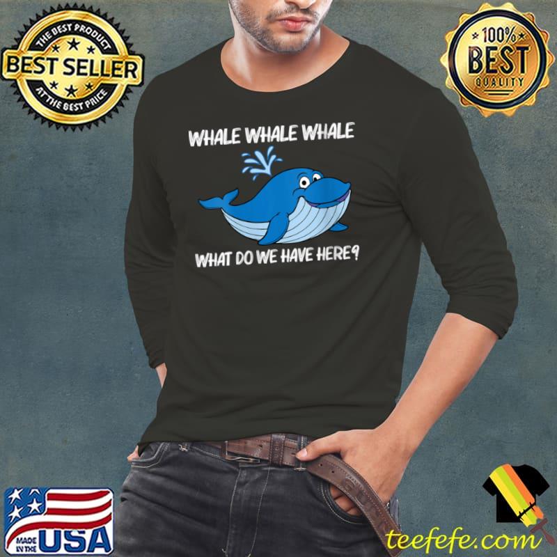 Womens Funny Whale Art For Men Women Orca Narwhal Blue Whales V Neck T Shirt