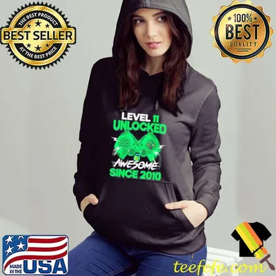 11 Yrs Old Gift Boy Level 11 Unlocked Awesome 2010 Birthday T-Shirt