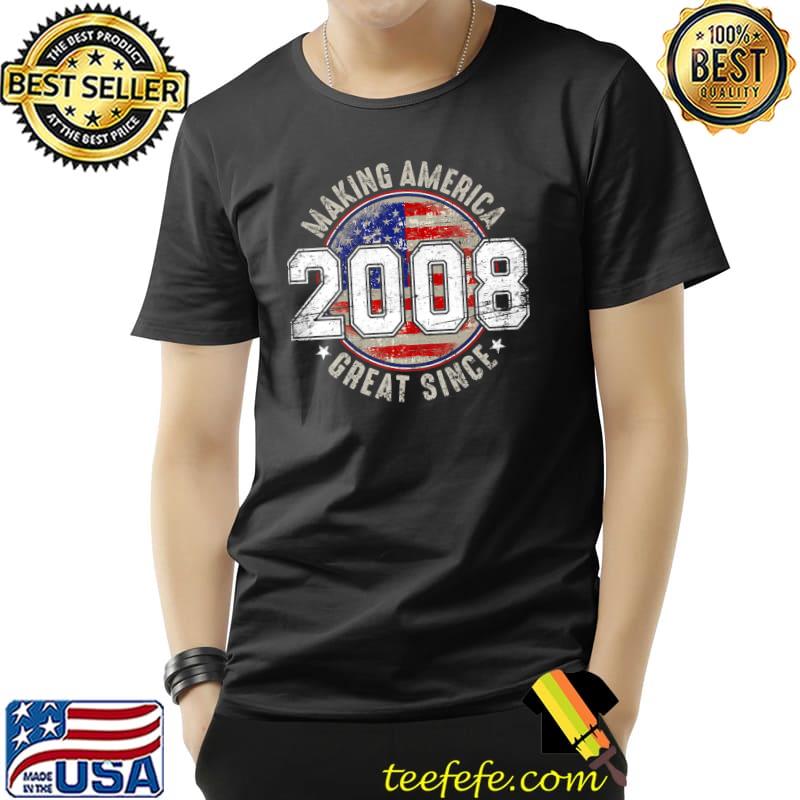 14th Birthday Vintage Making American Flag Great Since 2008 Premium T-Shirt Unisex 14th Birthday Vintage Making American Flag Great Since 2008 Premium T-Shirt Unisex