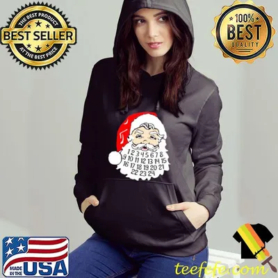 Advent Calendar In Santa's Beard December Holiday Shirt