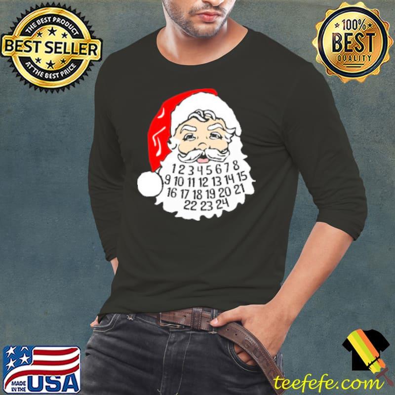 Advent Calendar In Santa's Beard December Holiday Shirt Long Sleeve Tee Advent Calendar In Santa's Beard December Holiday Shirt Long Sleeve Tee