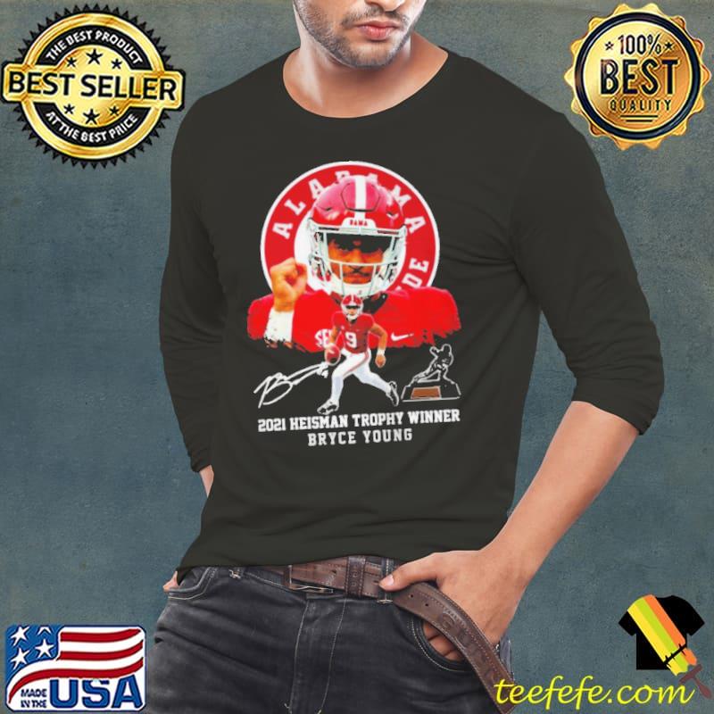 Alabama crimson tide 2021 heisman trophy winner bryce young signatures Long Sleeve Tee Alabama crimson tide 2021 heisman trophy winner bryce young signatures Long Sleeve Tee
