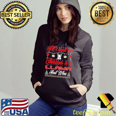 All I Want For Christmas Is Llama And Wine Shirt