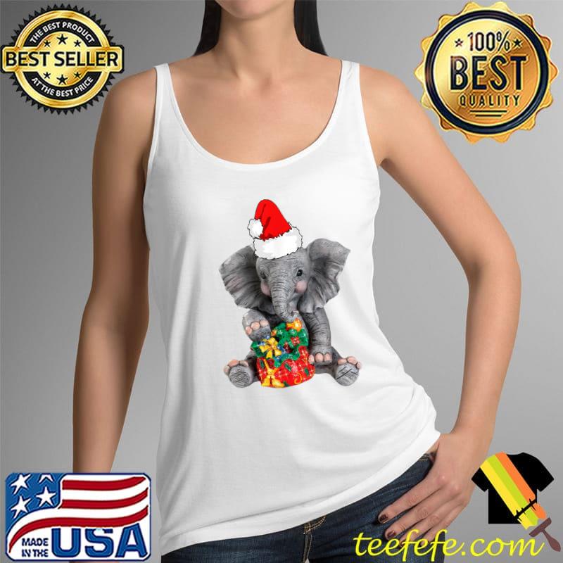 Awesome Christmas Elephant Pajamas Elephant In Santa Hat Women KIds T-Shirt Tank Top Awesome Christmas Elephant Pajamas Elephant In Santa Hat Women KIds T-Shirt Tank Top