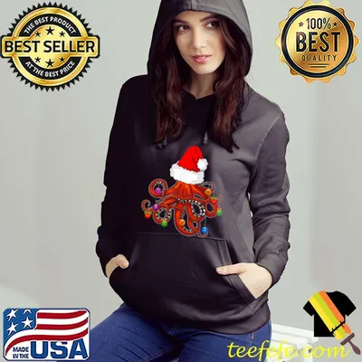 Awesome Christmas Octopus Shirt Santa Hat Christmas Tree Shirt