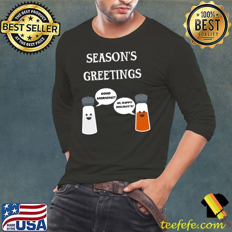 Awesome Christmas Season's greeting funny puns T-Shirt Long Sleeve Tee Awesome Christmas Season's greeting funny puns T-Shirt Long Sleeve Tee