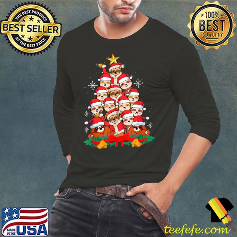 Awesome Christmas tree Design for a Sloth lover T-Shirt Long Sleeve Tee Awesome Christmas tree Design for a Sloth lover T-Shirt Long Sleeve Tee