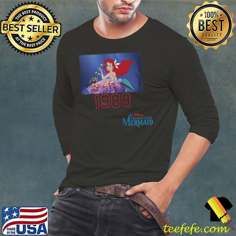 Awesome Disney The Little Mermaid Ariel Dreaming Collegiate 1989 T-Shirt Long Sleeve Tee Awesome Disney The Little Mermaid Ariel Dreaming Collegiate 1989 T-Shirt Long Sleeve Tee