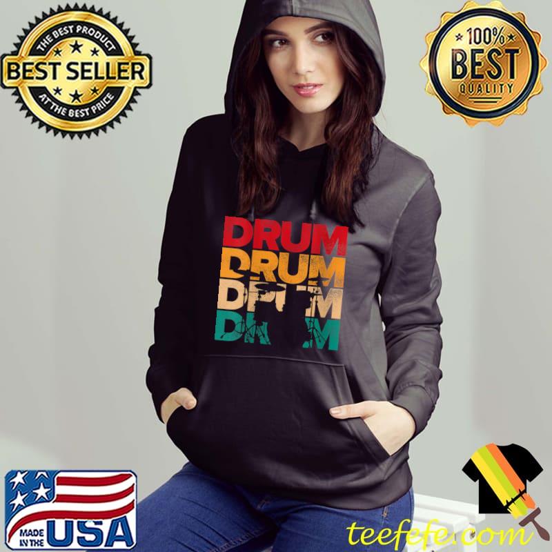 Awesome Drum Retro Graphic Drumset Drumming Musician Rock Band T-shirt