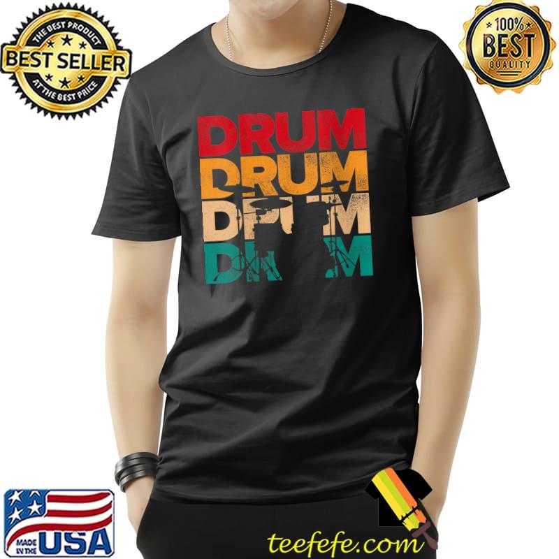 Awesome Drum Retro Graphic Drumset Drumming Musician Rock Band T- Unisex Awesome Drum Retro Graphic Drumset Drumming Musician Rock Band T- Unisex