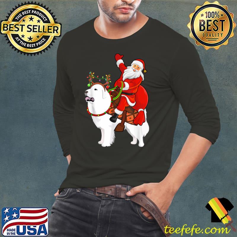 Awesome Family Matching Funny Santa Riding Great Pyrenees Christmas T-Shirt Long Sleeve Tee Awesome Family Matching Funny Santa Riding Great Pyrenees Christmas T-Shirt Long Sleeve Tee
