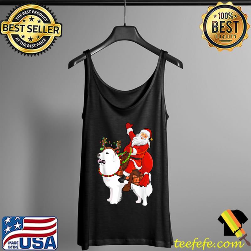 Awesome Family Matching Funny Santa Riding Great Pyrenees Christmas T-Shirt Tank Top Awesome Family Matching Funny Santa Riding Great Pyrenees Christmas T-Shirt Tank Top
