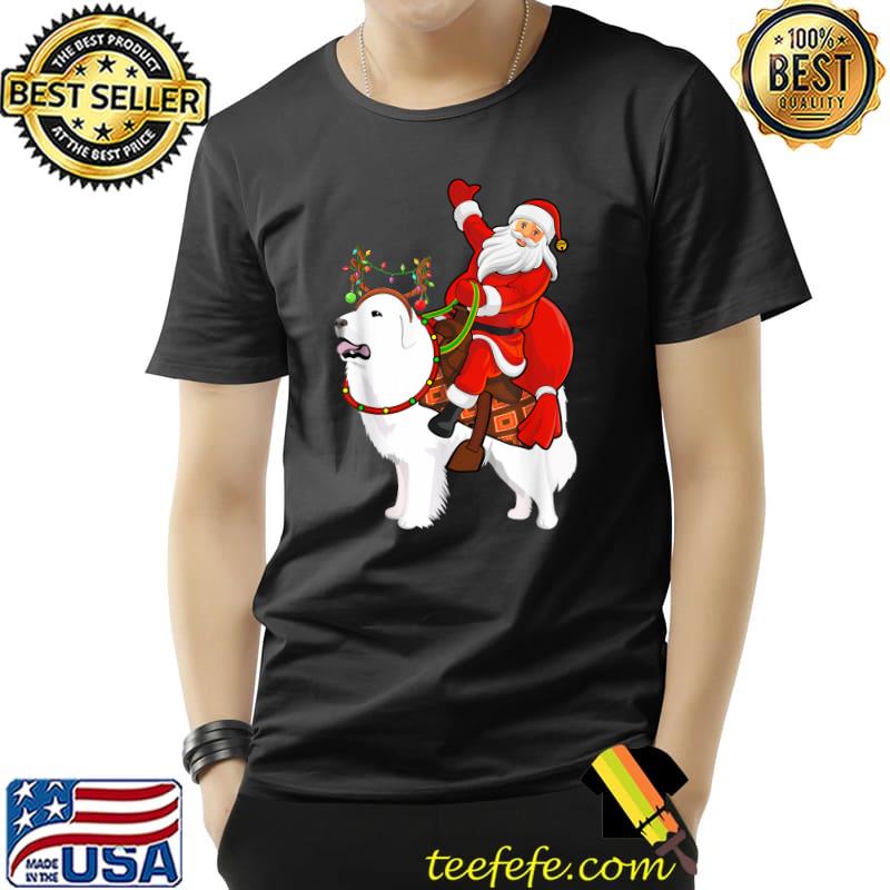 Awesome Family Matching Funny Santa Riding Great Pyrenees Christmas T-Shirt Unisex Awesome Family Matching Funny Santa Riding Great Pyrenees Christmas T-Shirt Unisex