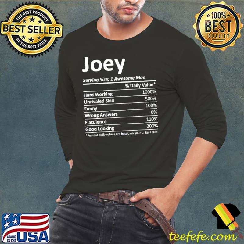 Awesome JOEY Nutrition Funny Birthday Personalized Name T-Shirt Long Sleeve Tee Awesome JOEY Nutrition Funny Birthday Personalized Name T-Shirt Long Sleeve Tee