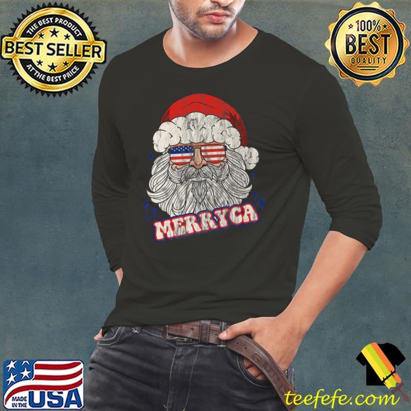 Awesome Merry Merica Merryca Patriotic USA Santa Freedom 4th of July Premium T-Shirt Long Sleeve Tee Awesome Merry Merica Merryca Patriotic USA Santa Freedom 4th of July Premium T-Shirt Long Sleeve Tee