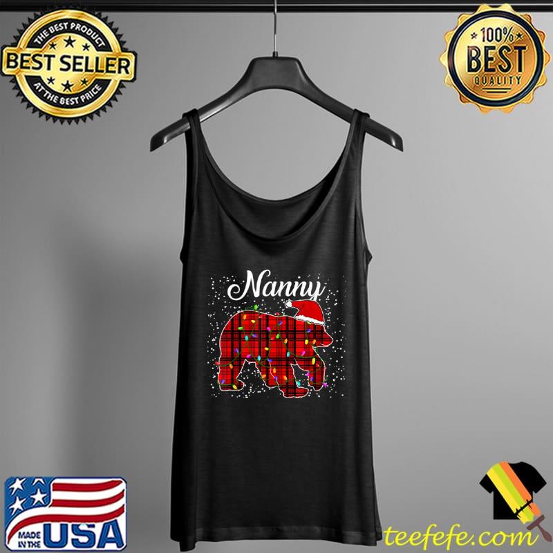 Awesome Nanny Bear, Red Buffalo Plaid Nanny Bear Pajama T Shirt Tank Top Awesome Nanny Bear, Red Buffalo Plaid Nanny Bear Pajama T Shirt Tank Top