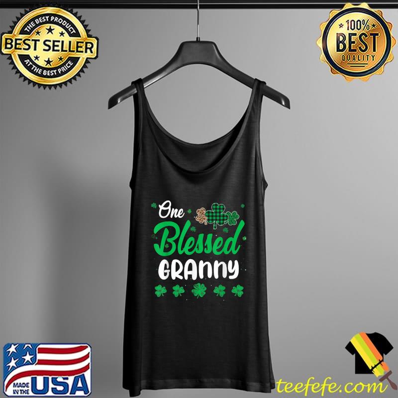 Awesome One Blessed Granny Leopard Plaid Shamrock Patrick's Day Clov T-Shirt Tank Top Awesome One Blessed Granny Leopard Plaid Shamrock Patrick's Day Clov T-Shirt Tank Top