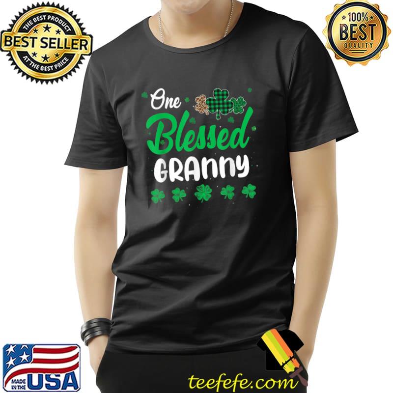 Awesome One Blessed Granny Leopard Plaid Shamrock Patrick's Day Clov T-Shirt Unisex Awesome One Blessed Granny Leopard Plaid Shamrock Patrick's Day Clov T-Shirt Unisex