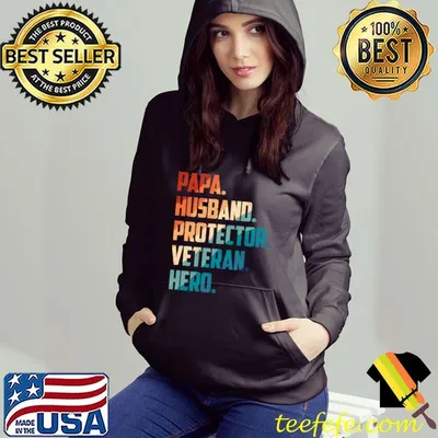 Awesome Papa Husband Protector Veteran Hero T-shirt