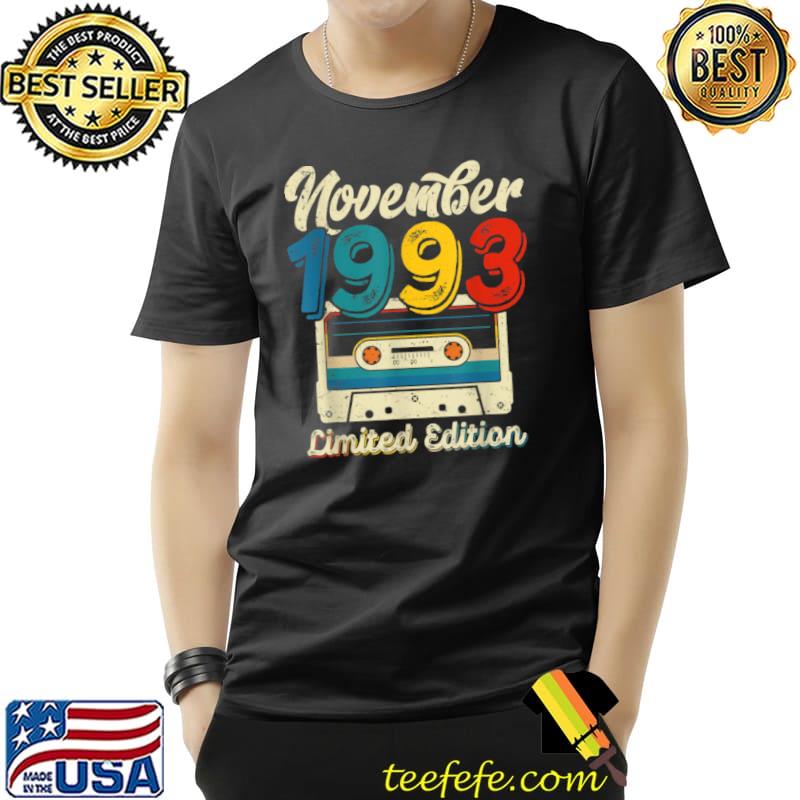 Awesome Retro November 1993 Cassette Tape 28th Birthday Decorations T Shirt Unisex Awesome Retro November 1993 Cassette Tape 28th Birthday Decorations T Shirt Unisex