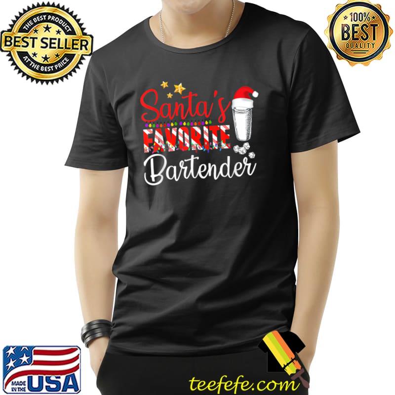 Awesome Santa S Favorite Bartender Santa Christmas Hat In Snow T-Shirt Unisex Awesome Santa S Favorite Bartender Santa Christmas Hat In Snow T-Shirt Unisex