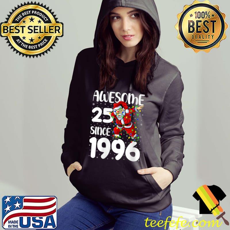 Awesome Since 1996 Dabbing Santa 25th Birthday Christmas T-shirt